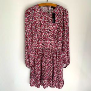 Banana Republic ~new Pink Ditsy Floral Keyhole Mini Dress